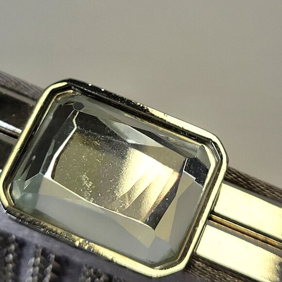 Silver Ruched Clutch Wedding Purse Silvery Evening Purse - Picture 9 of 11